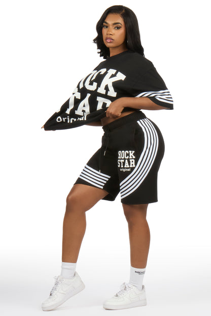 Aeriel Black T-Shirt Short Set