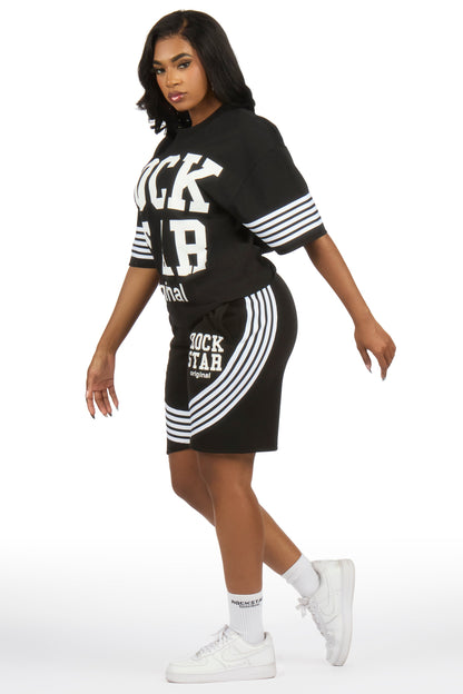 Aeriel Black T-Shirt Short Set