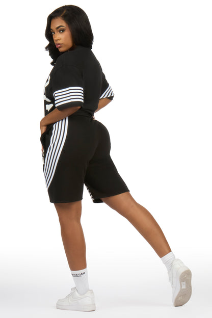 Aeriel Black T-Shirt Short Set
