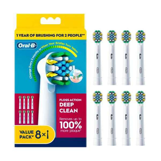 *ORAL B FLOSS ACTION DEEP CLEAN REFILL BRUSH HEADS 8 PACK