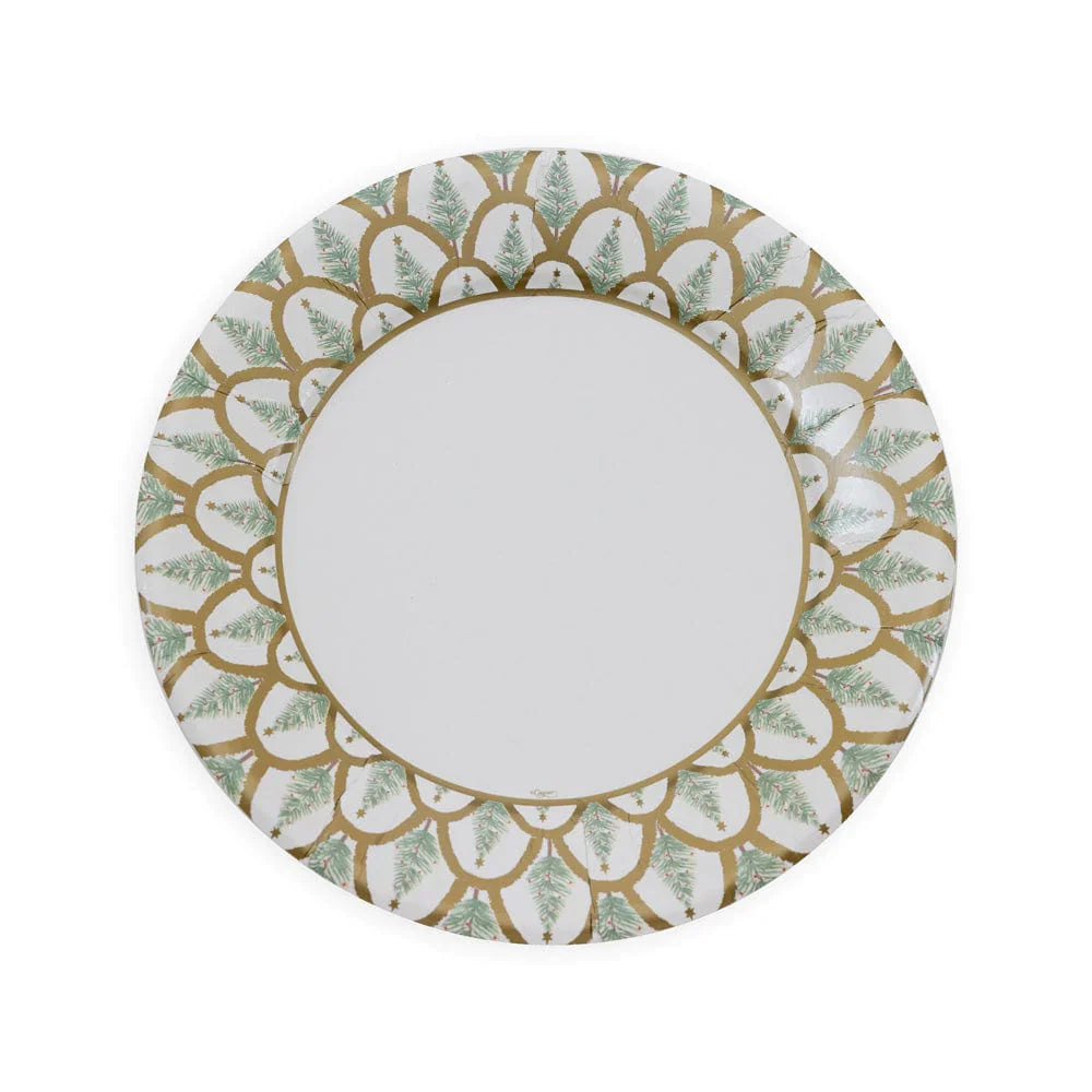 Deco Christmas Gold Caspari Dinner Plates