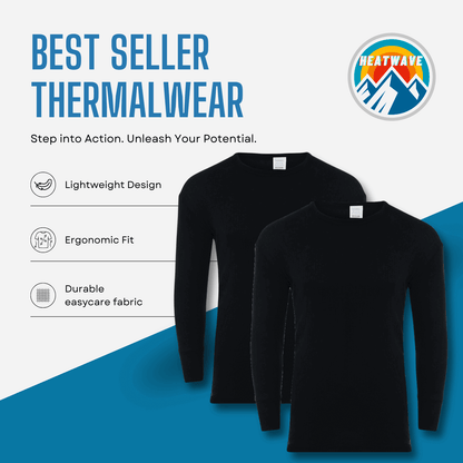 2 Pack Mens Thermal Underwear Set T Shirt