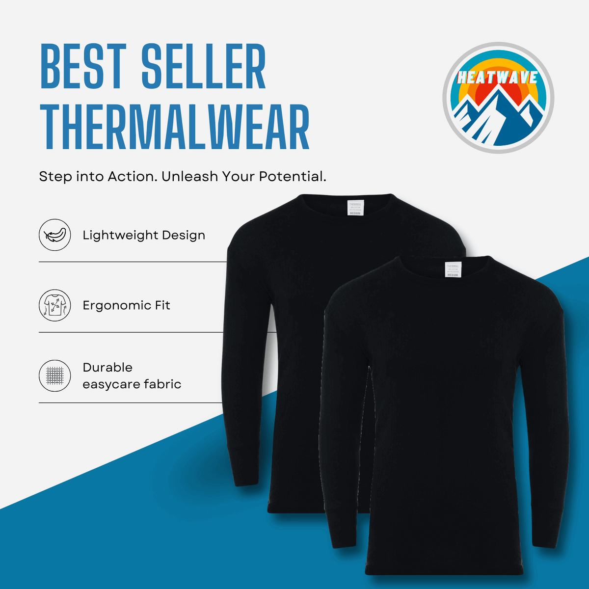 2 Pack Men's Thermal Underwear Set