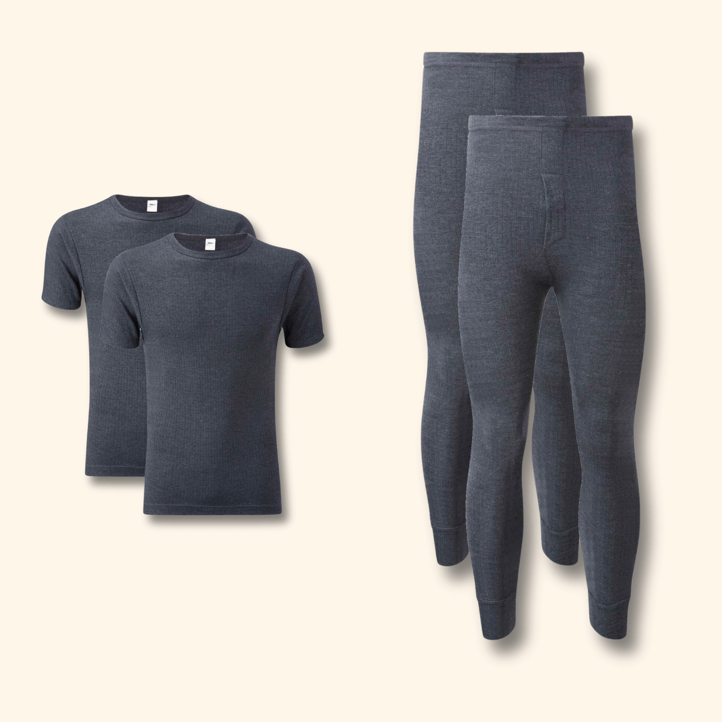 2 Pack Mens Thermal Underwear Set T Shirt
