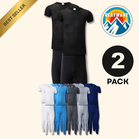 2 Pack Mens Thermal Underwear Set T Shirt