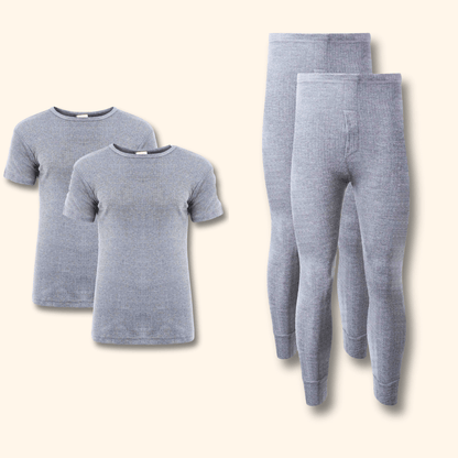 2 Pack Mens Thermal Underwear Set T Shirt