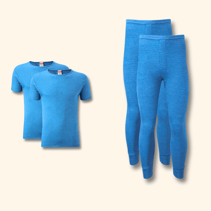 2 Pack Mens Thermal Underwear Set T Shirt