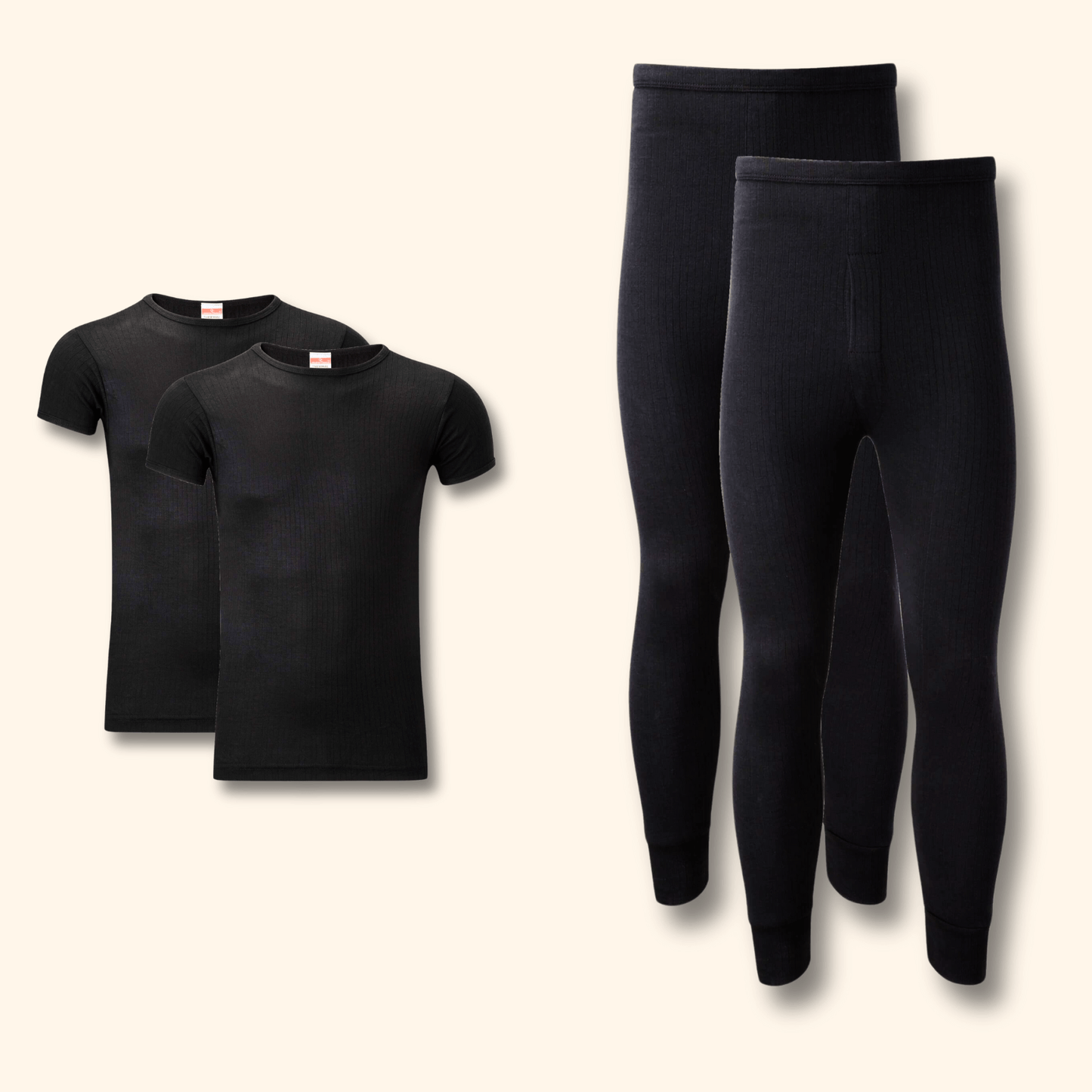 2 Pack Mens Thermal Underwear Set T Shirt