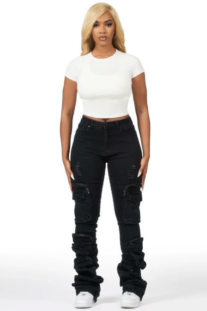 Alisson Black Cargo Super Stacked Jean