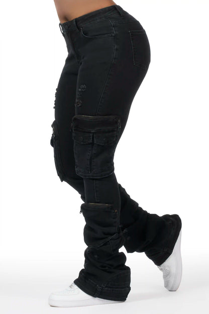 Alisson Black Cargo Super Stacked Jean