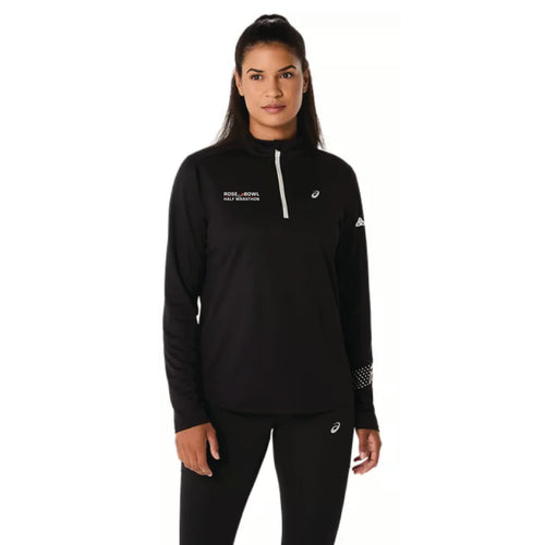 2026 Rose Bowl Half Marathon - ASICS Women's Icon 1/2 Zip Black (2012D175) (RB26-05)