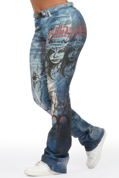 Arvana Med. Wash Stacked Flare Jean
