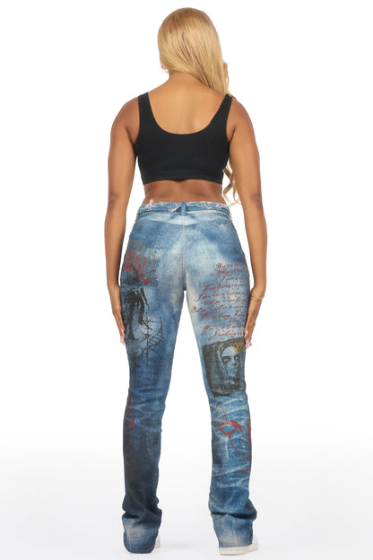 Arvana Med. Wash Stacked Flare Jean