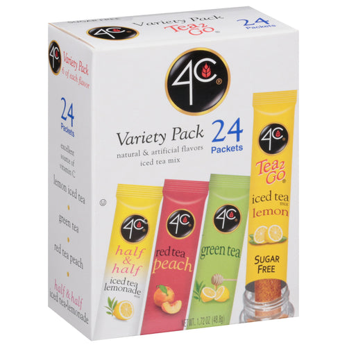 4C Iced Tea Mix Sugar Free Stix Variety Pack - 1.724 OZ 6 Pack