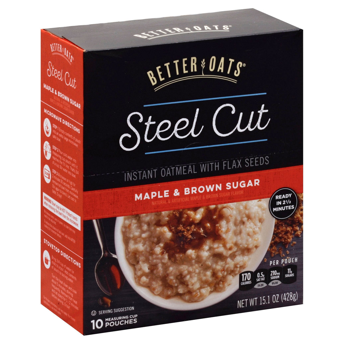 Better Oats Steel Cut Maple Brown Sugar - 15.1 OZ 6 Pack