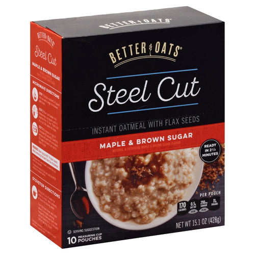 Better Oats Steel Cut Maple Brown Sugar - 15.1 OZ 6 Pack