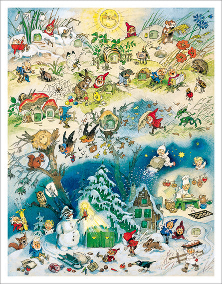 17"x22" German Advent Calendar - Fritz Baumgarten - Four Seasons