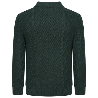 Crew Clothing Company Cable Knit Button Neck Jumper