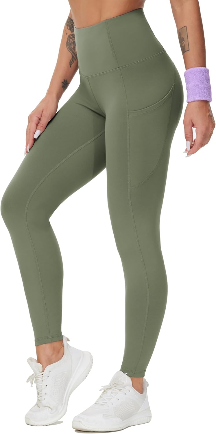 THE GYM PEOPLE Thick High Waist Yoga Pants with Pockets