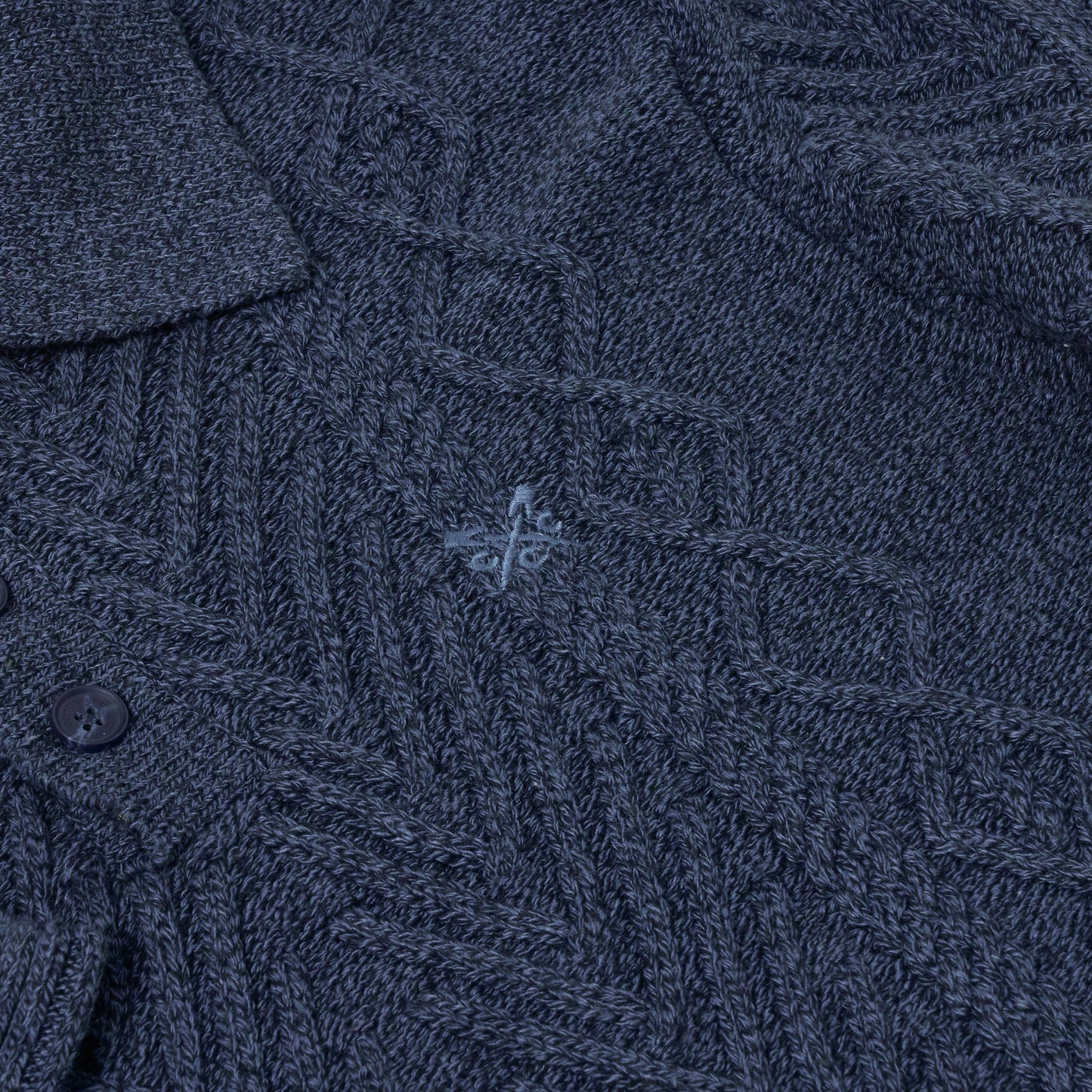 Crew Clothing Company Cable Knit Button Neck Jumper