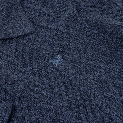 Crew Clothing Company Cable Knit Button Neck Jumper
