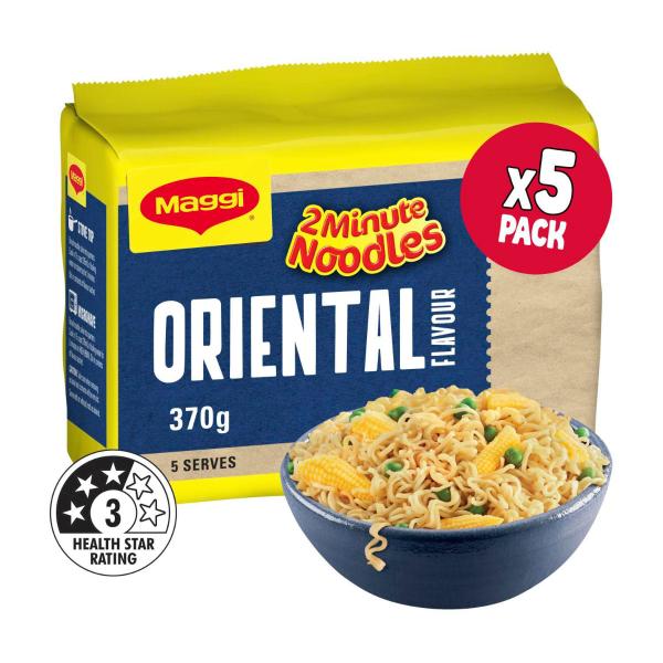 2 Minute Instant Noodles Oriental Flavour 5 Pack
