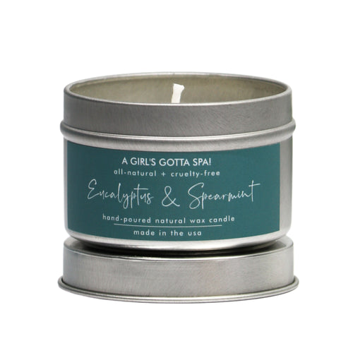 A Girl's Gotta Spa! Eucalyptus & Spearmint Soy Candle - 4 OZ 3 Pack