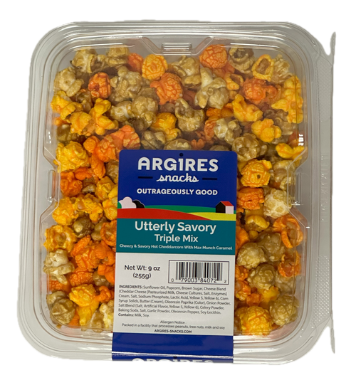 Argires Snacks Utterly Savory Triple Mix - 9 OZ 8 Pack