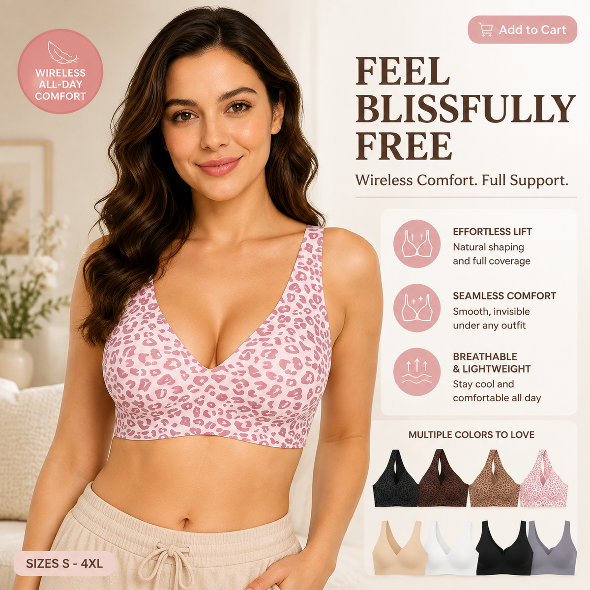 🏆Super Firming Leopard Print Jelly  Bra | Women Wirefree Bras 👍No More Sagging Breasts