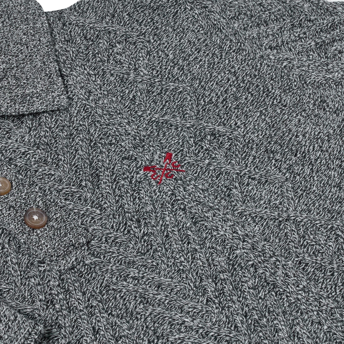 Crew Clothing Company Cable Knit Button Neck Jumper