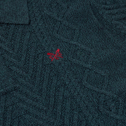 Crew Clothing Company Cable Knit Button Neck Jumper