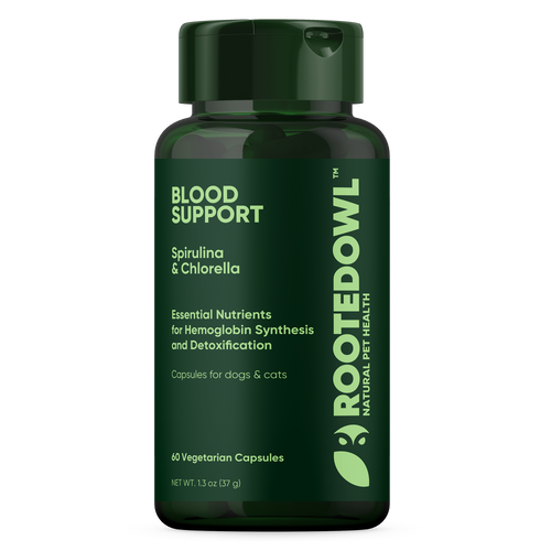 Animal And Plant Sciences Blood Support Vegan Capsules with Spirulina and Chlorella for Dogs and Cats - 60 CT 12 Pack