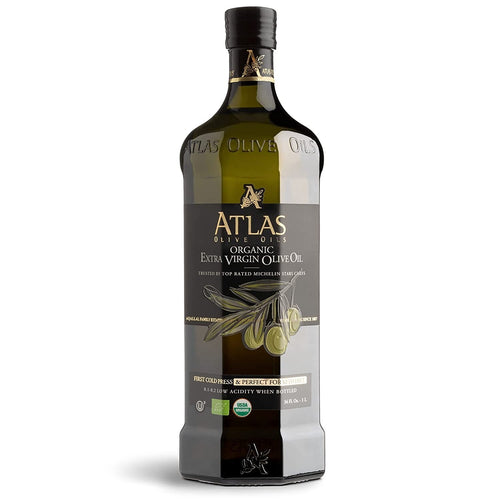 Atlas Olive Oils Usa Inc ATLAS Organic extra Virgin Olive Oil Glass Bottle of 1L - 34 OZ 6 Pack