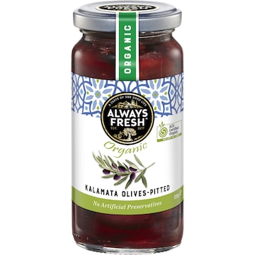 Always Fresh Organic Kalamata Pitted Olives 220g