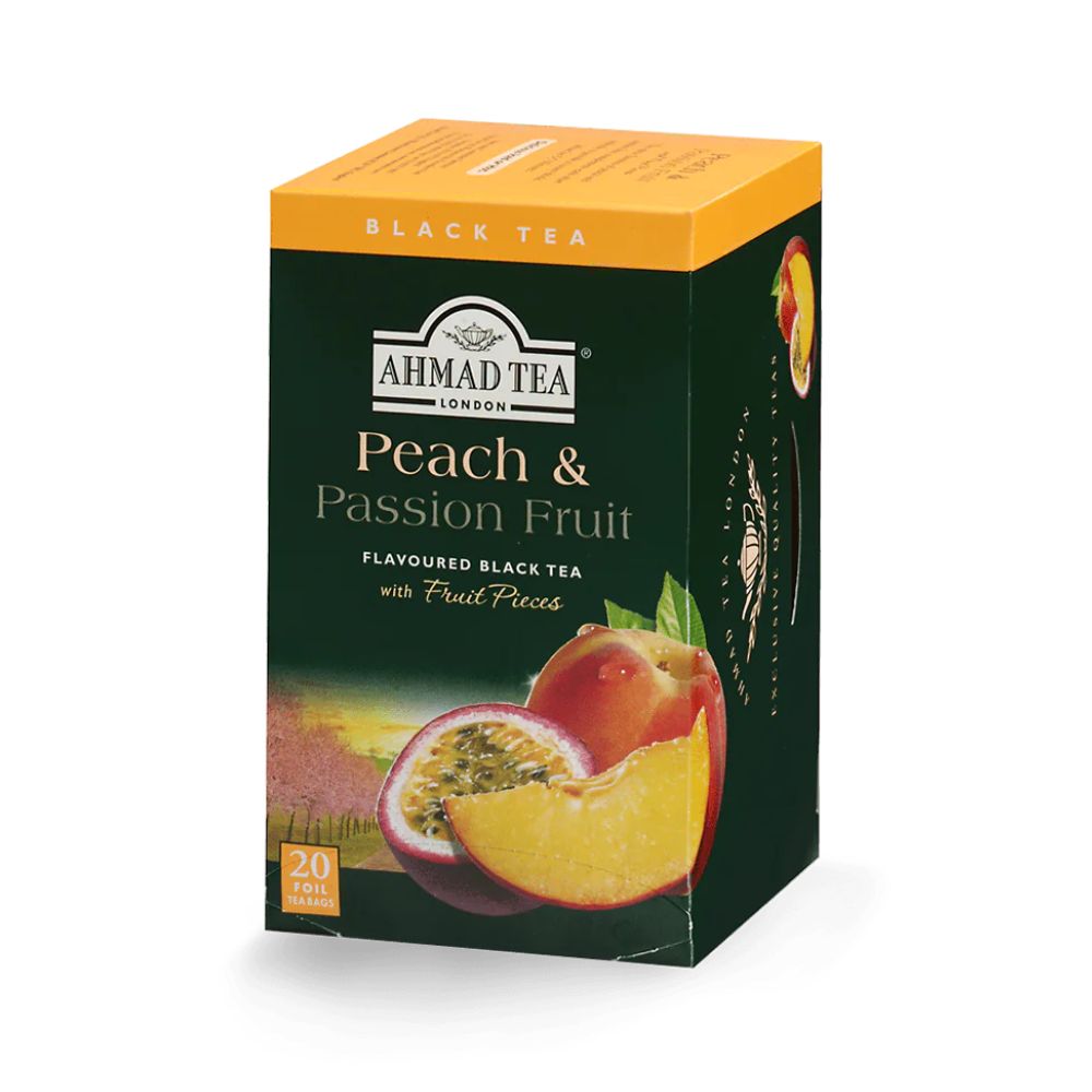 Ahmad Peach and Passion Fruit Black Tea 20 foil tea bags