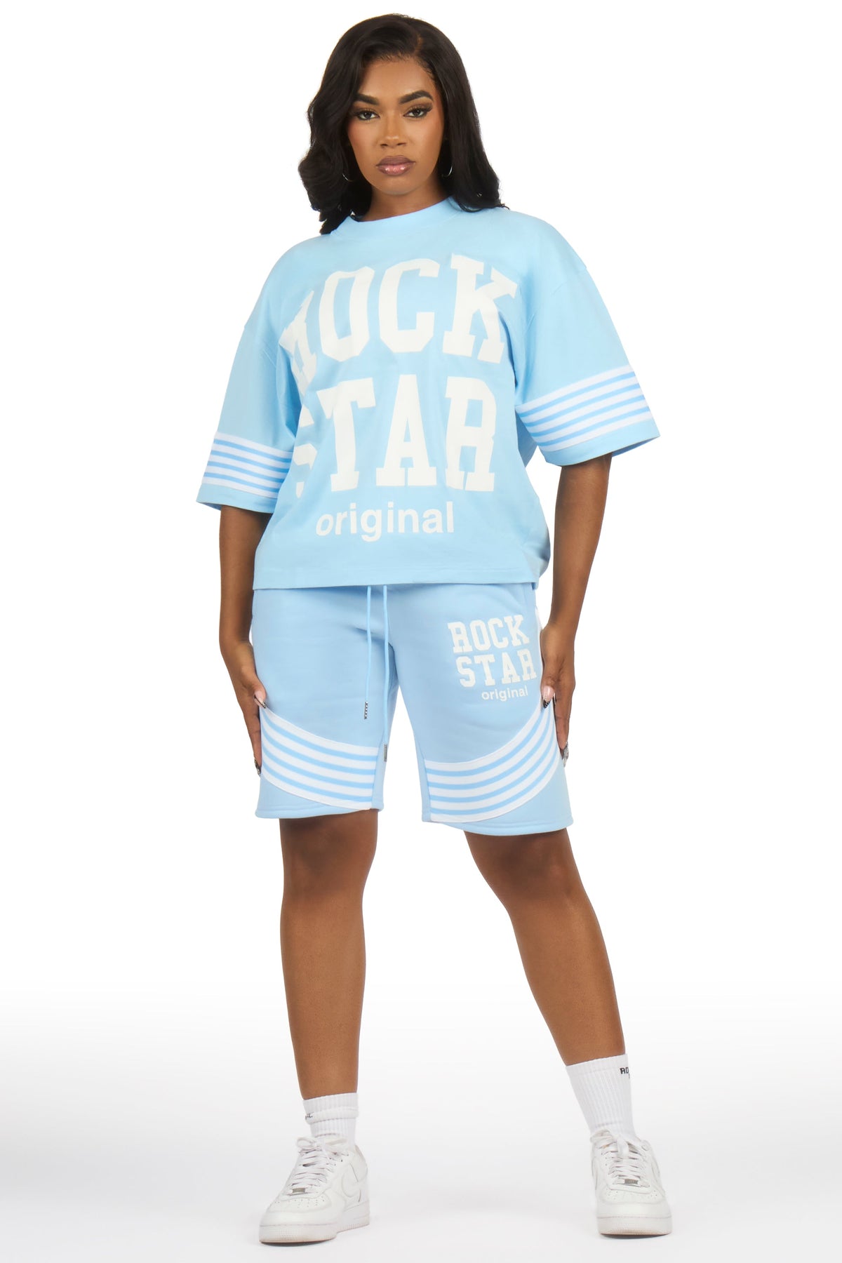 Aeriel Blue T-Shirt Short Set