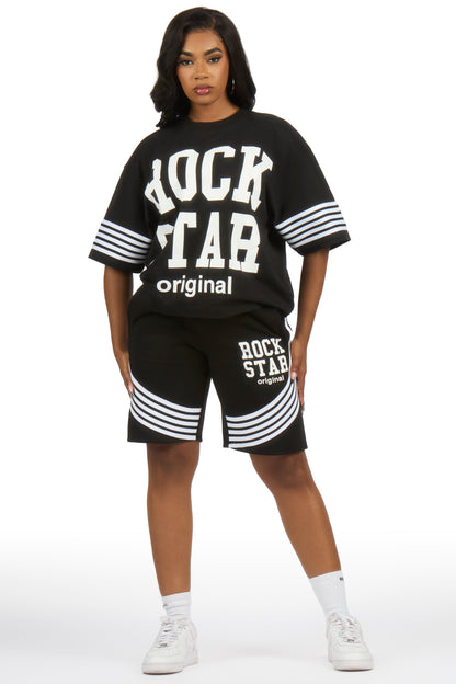 Aeriel Black T-Shirt Short Set