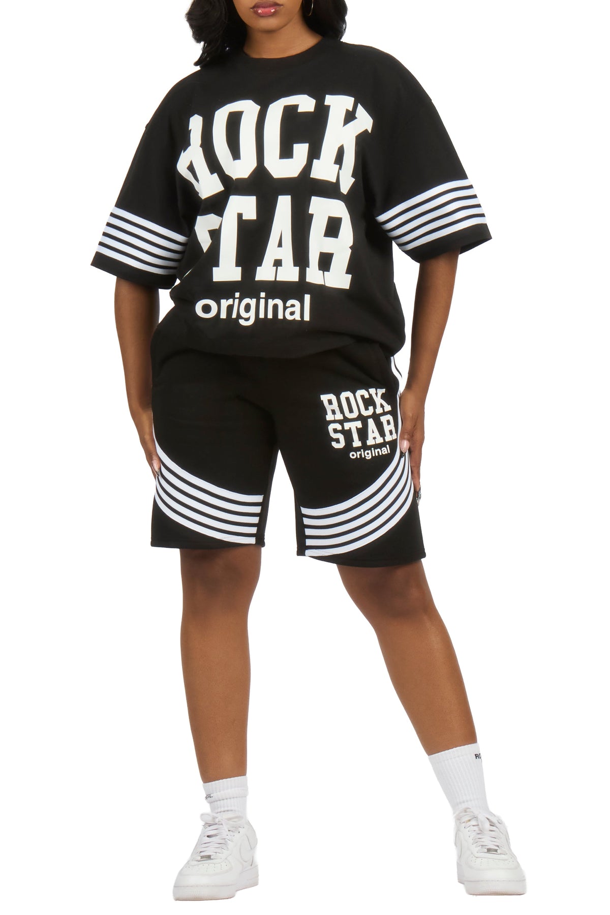 Aeriel Black T-Shirt Short Set