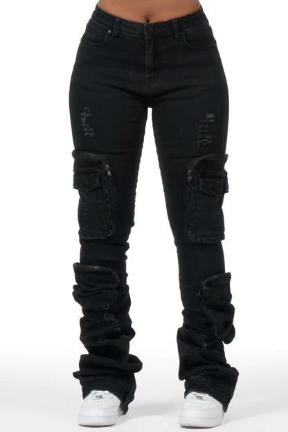 Alisson Black Cargo Super Stacked Jean