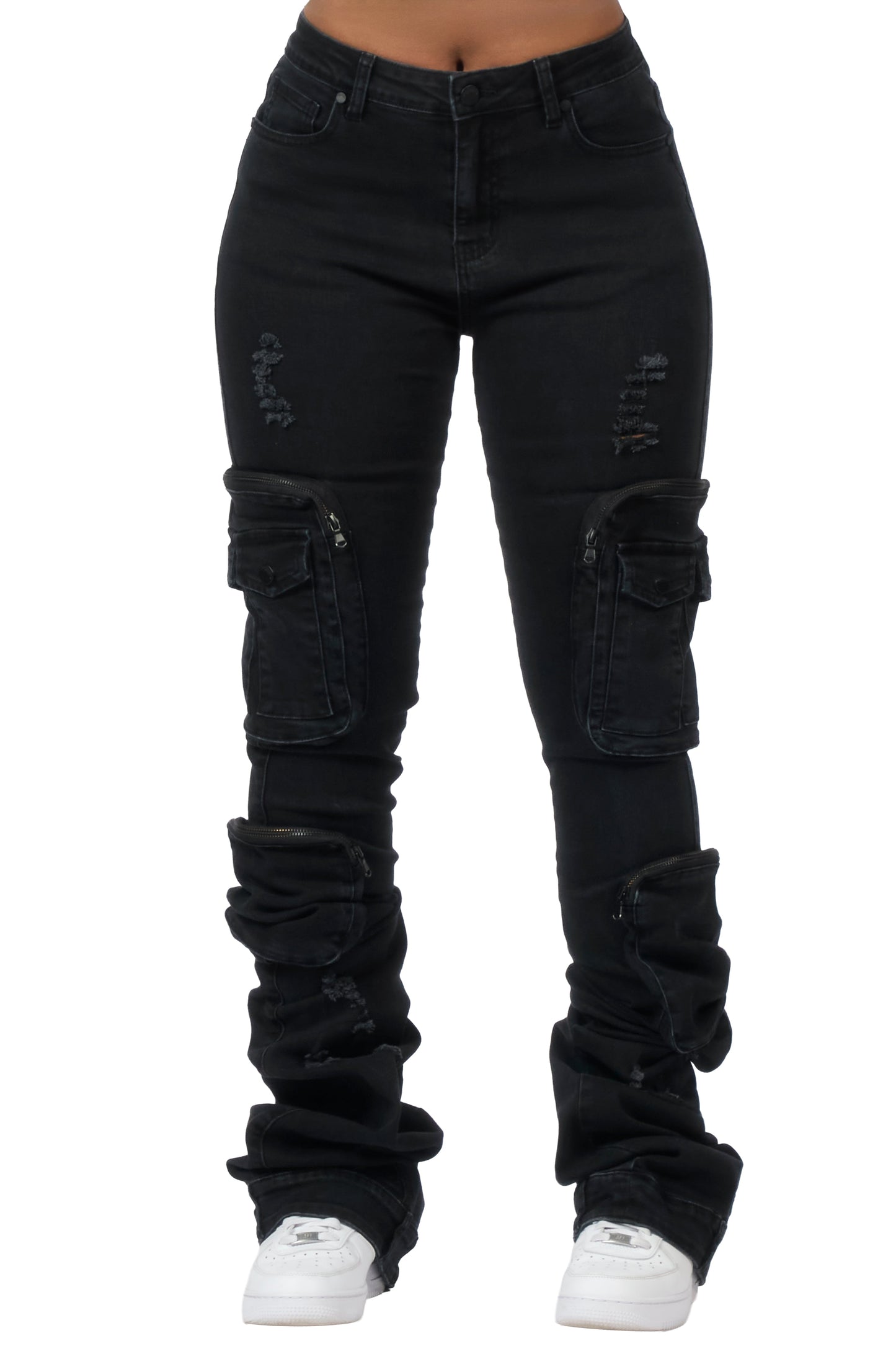 Alisson Black Cargo Super Stacked Jean