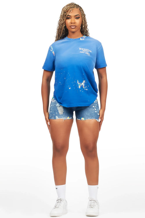 Aisha Blue Denim Short Set
