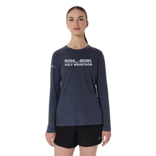 2026 Rose Bowl Half Marathon - ASICS Women's PR Long Sleeve Triblend Tee Peacoat Heather (2012D305) (RB26-03)