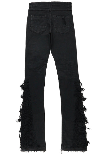 Argo Jet Black Super Stacked Flare Jean