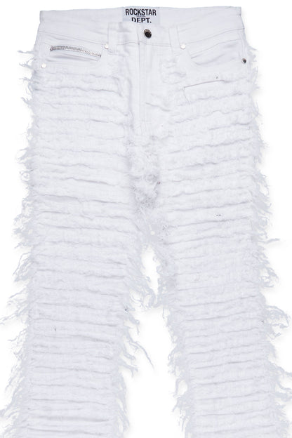 Baelor White Stacked Flare Jean