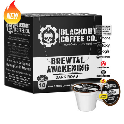 BREWTAL AWAKENING DARK ROAST COFFEE PODS 18CT