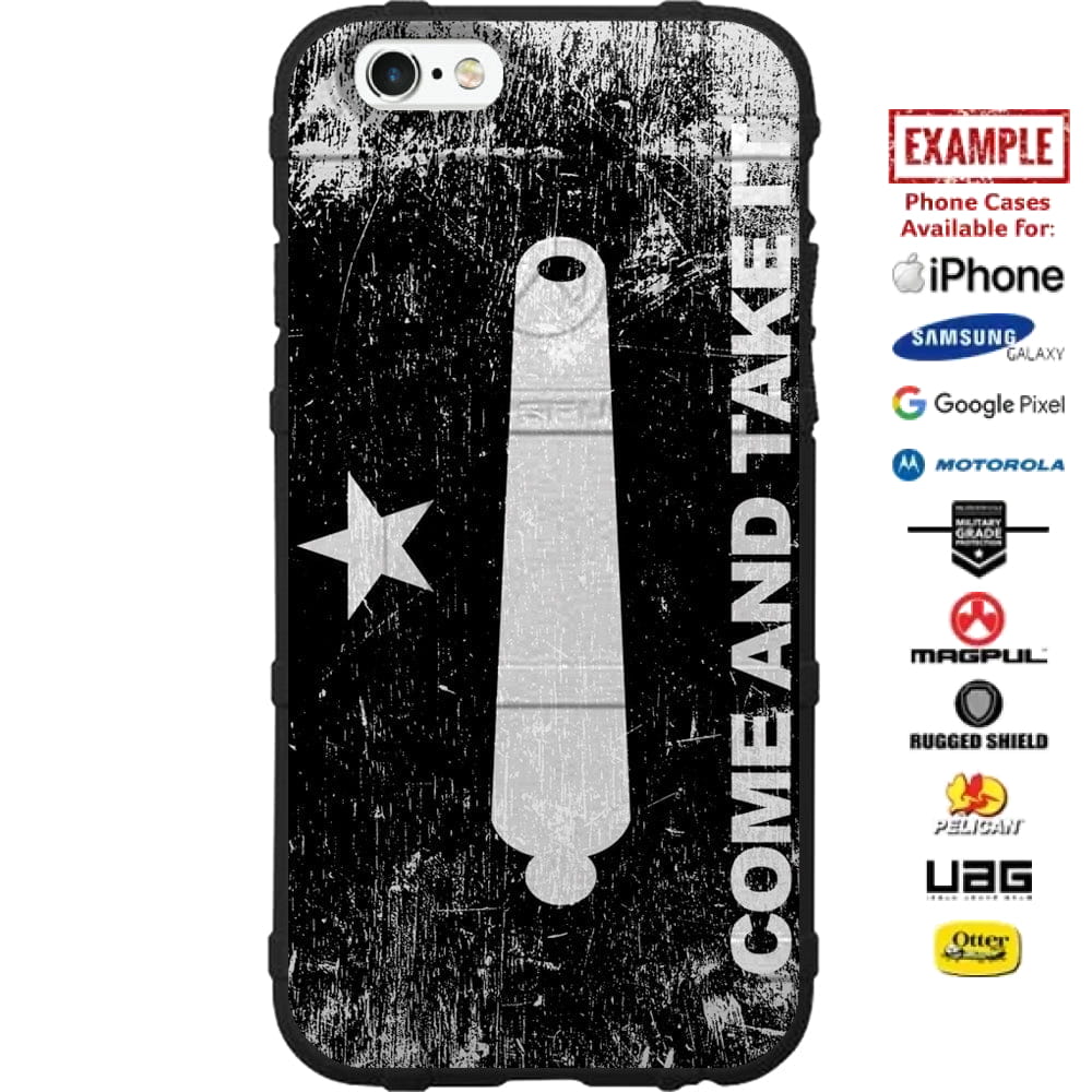 Battle of Gonzales, Come and Take It Cannon Star Inverted Colors Worn Custom Printed Case Design for Apple, Samsung, Google & Motorola Phone Models