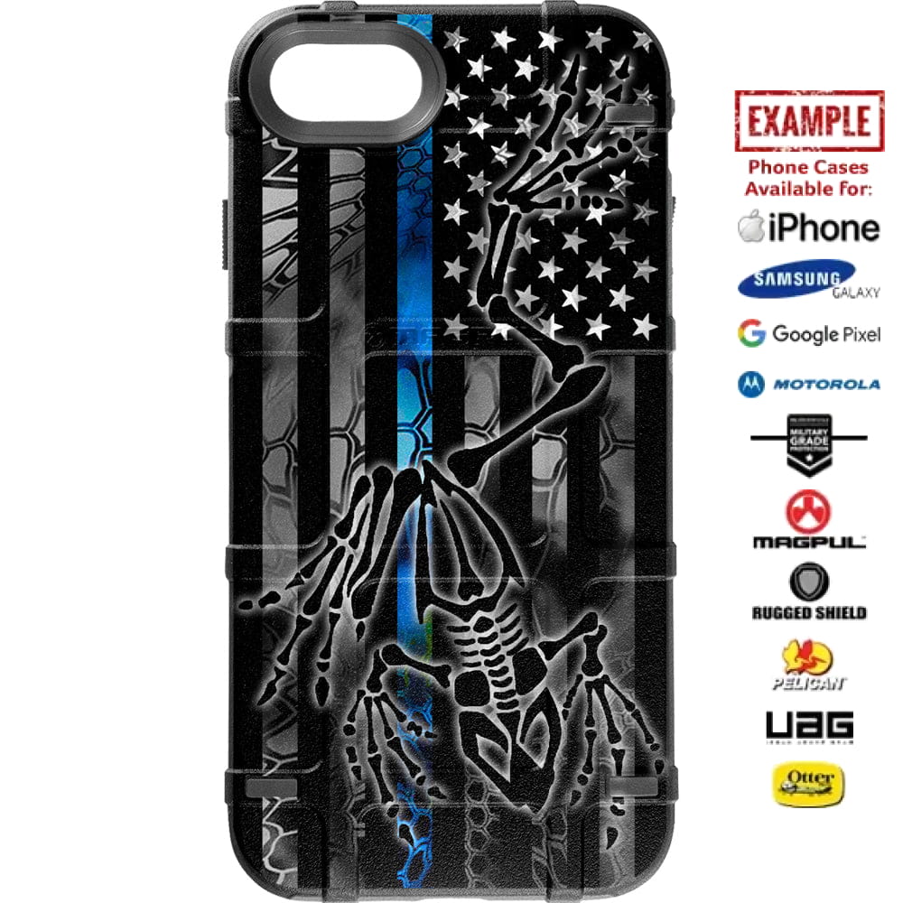 Neptune Kryptek Camo Flag Thin Blue Line Bonefrog, U.S. Navy SEALs Custom Printed Case Design for Apple, Samsung, Google & Motorola Phone Models