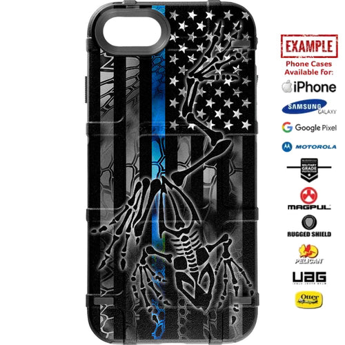 Neptune Kryptek Camo Flag Thin Blue Line Bonefrog, U.S. Navy SEALs Custom Printed Case Design for Apple, Samsung, Google & Motorola Phone Models