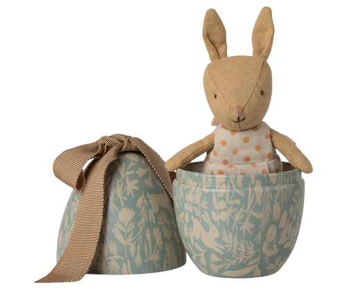 Easter Egg with Micro Rabbit, Small - Dusty Blue - Maileg