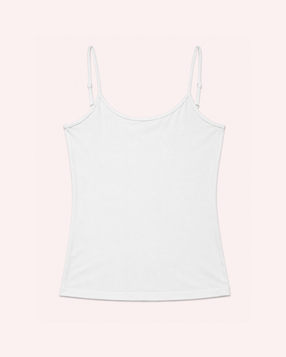 Flawless Fit Spaghetti Strap Tank in White